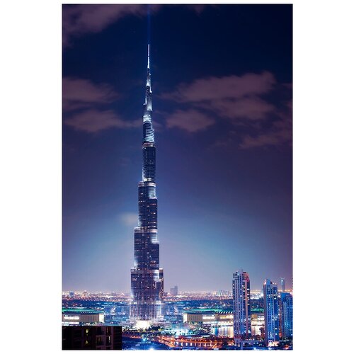 Фотообои Уютная стена Башня Бурдж-Халифа самое высокое здание в мире, Дубай 180х270 см Виниловые Бесшовные (единым полотном) фотообои уютная стена башня бурдж халифа самое высокое здание в мире дубай 180х270 см виниловые бесшовные единым полотном