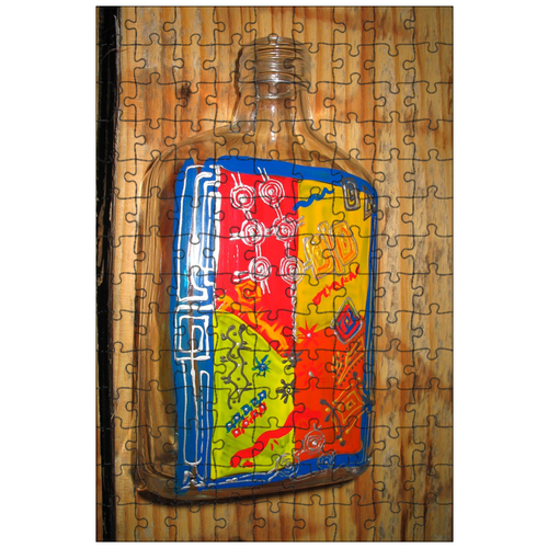 фото Магнитный пазл 27x18см."малый бизнес, бутылка, картина" на холодильник lotsprints