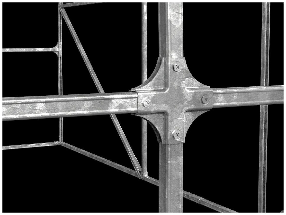 Теплица под чехол AGRUS каркас 3x4х2,1 оцинкованная,краб (шаг 1м) - фотография № 3