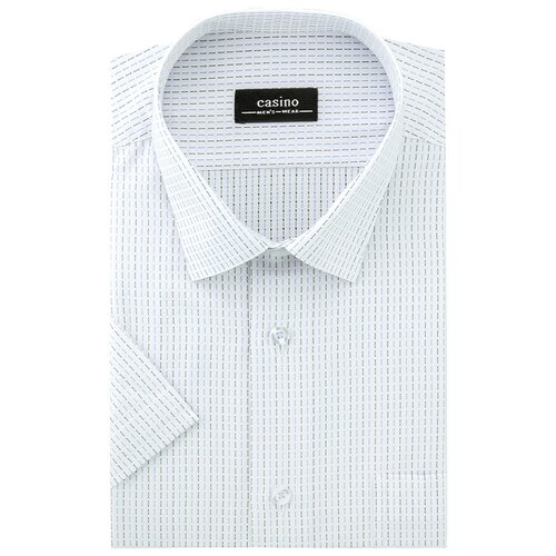 Рубашка мужская короткий рукав CASINO c123/057/8006/Z, Полуприталенный силуэт / Regular fit, цвет Белый, рост 174-184, размер ворота 39 белого цвета