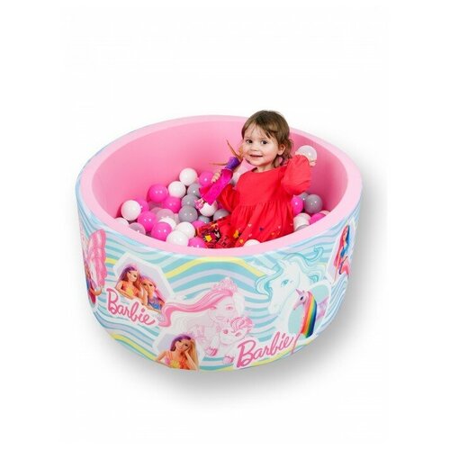фото Сухой бассейн "barbie. сказочная история", 1 м, высота 40 см + 200 шариков hotenok