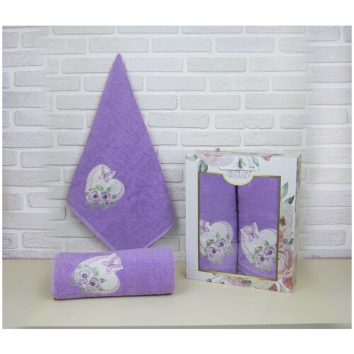 фото Ambiance полотенце mattie цвет: лиловый (50х90 см,70х140 см) br42578