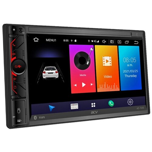 фото Автомагнитола acv ad-7220 android 9/bt/usb/wi-fi/gps/ram 2gb/rom 32gb/3rca