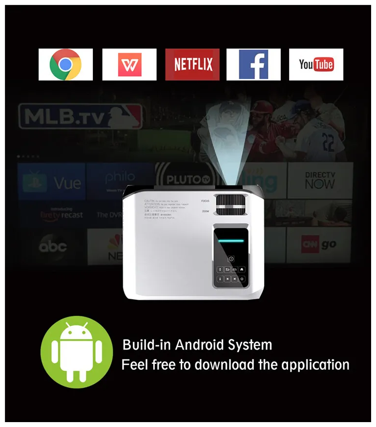 Проектор HD E500H с поддержкой 1080p WiFi Android YouTube 150ANSl 4500лм
