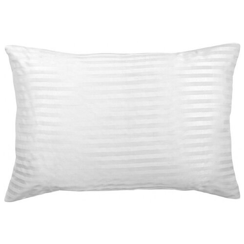 Наволочка 50х70 Кот Баюн Сатин страйп белый на молнии комплект 2шт