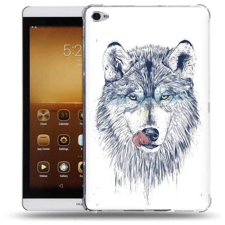 Чехол задняя-панель-накладка-бампер MyPads голодгый волк для Huawei MediaPad M2 8.0 LTE (M2-801W/M2-803L) противоударный