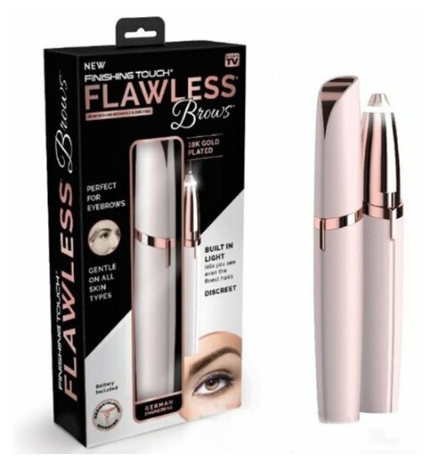 Портативный триммер-эпилятор для коррекции бровей Flawless Brows, розовый. - фотография № 1