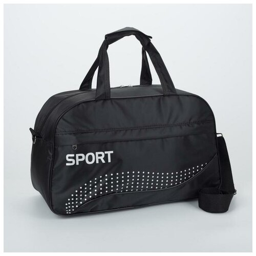 фото Сумка спортивная, отдел на молнии, наружный карман, длинный ремень, цвет чёрный recom