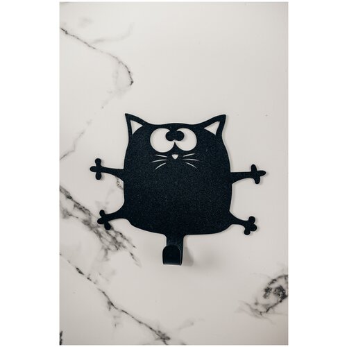 Крючок настенный самоклеящийся для полотенец и одежды в ванную, кухну, прихожую, офис. Котик в дом