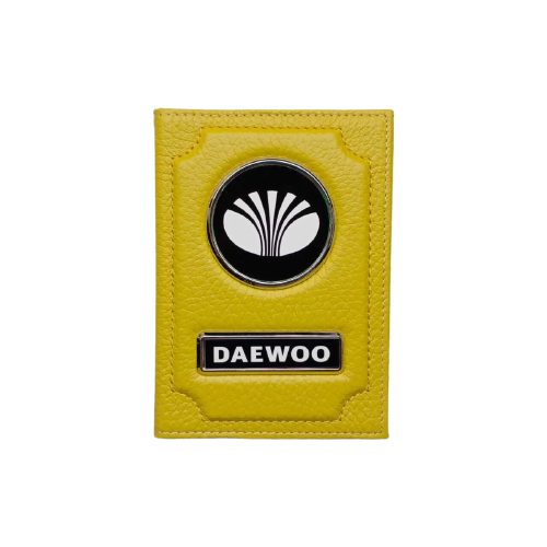 Обложка для автодокументов Daewoo (део) кожаная флотер