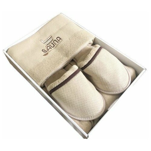 фото Набор для сауны мужской maison dor dufour хлопковая махра бежевый maison dor (турция)
