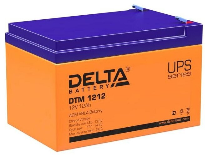 Аккумулятор 12В 12А. ч Delta DTM 1212 (5шт. в упак.)