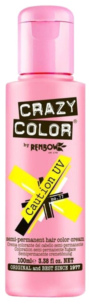 Crazy Color Краситель прямого действия Semi-Permanent Hair Color Cream, 77 caution uv, 100 мл