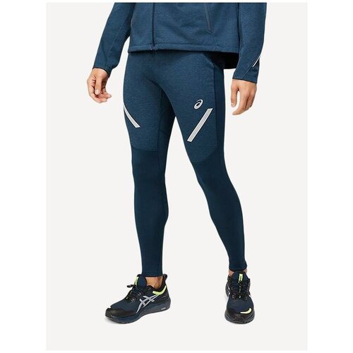 фото Тайтсы беговые трик муж asics lite-show winter tight french blue (us:m)