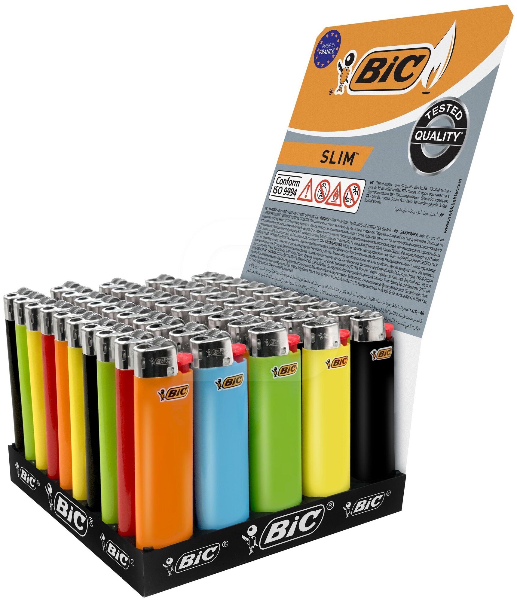 BIC Зажигалка газовая J3 Slim 50шт