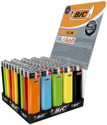 BIC Зажигалка газовая J3 Slim, 50шт разноцветный 50 шт. 50 шт. 1000 г