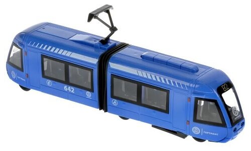 Трамвай ТЕХНОПАРК TRAMNEWRUB-30PL-BU, 30 см, синий