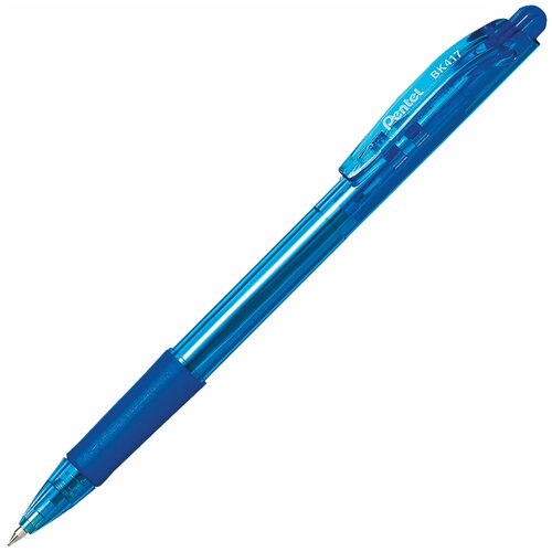 Ручка шариковая масляная автоматическая с грипом PENTEL (Япония) Fine Line, синяя, линия письма 0,27 мм, BK417-CN - 24 шт.