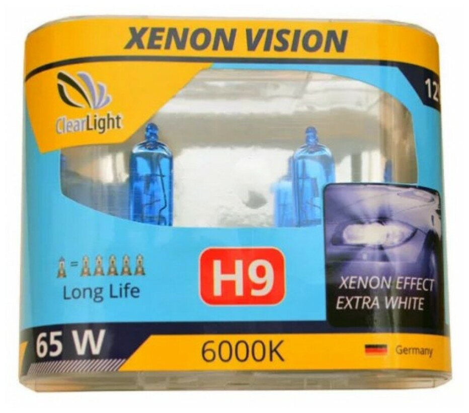 К-т ламп H9 XenonVision 12V-65W галоген (2 шт.) ClearLight MLH9XV