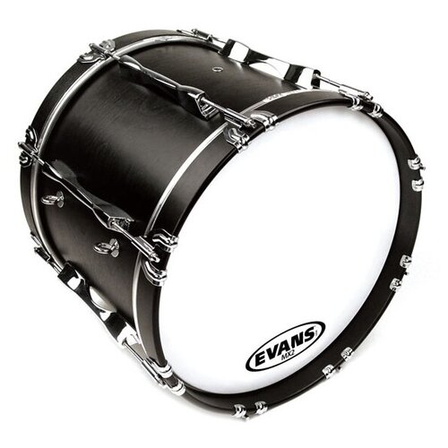 MX2 White Пластик для маршевого бас-барабана 22, Evans пластик для маршевого бас барабана 18 evans bd18mx2w