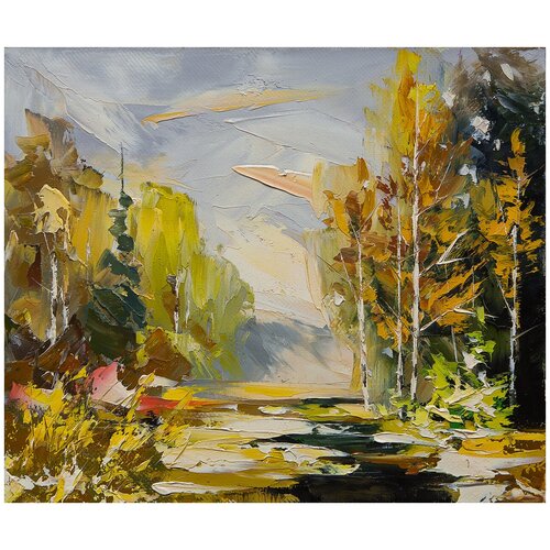 фото Картина маслом "осень" хонков русская живопись