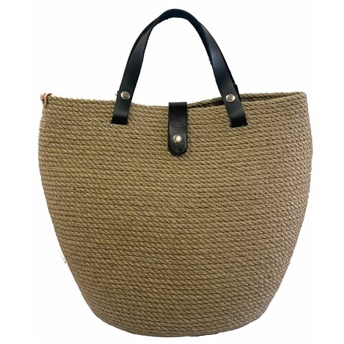 фото Сумка шопер женская из джута ручная работа , пляжная с ручками, подарок девушке нежный плед