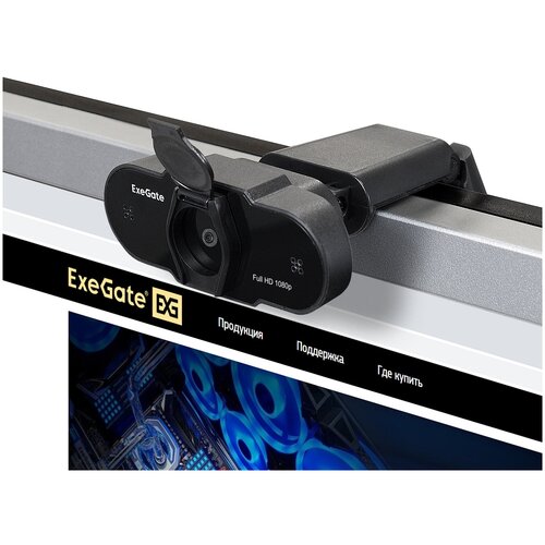 Exegate EX287388RUS Веб-камера ExeGate BlackView C615 FullHD Tripod (матрица 1/3 2 Мп, 1920х1080, 1080P, 30fps, 4-линзовый объектив, шторка, U