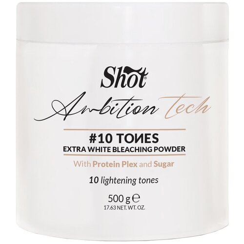Порошок AMBITION TECH для обесцвечивания волос SHOT 10 тонов 500 г