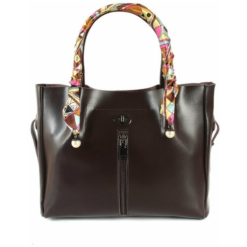 фото Сумка/сумка женская/натуральная кожа/meyninger/св3121-2/темно-коричневый/модель шоппер/с плечевым ремешком