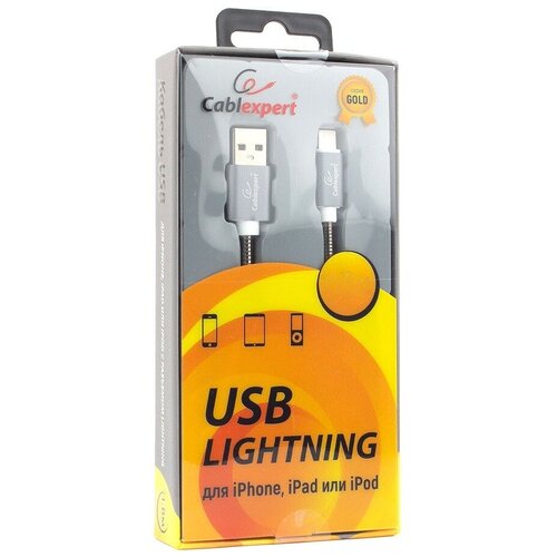 Lightning USB кабель Cablexpert CC-G-APUSB02Gy-1.8M 1.8m кабель cablexpert platinum usb lightning cc p apusb02 1 м золотистый