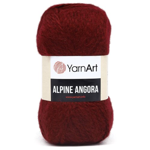 фото Пряжа для вязания yarnart 'alpine angora' 150гр 150м (20% шерсть, 80% акрил) (341 темно-красный), 3 мотка