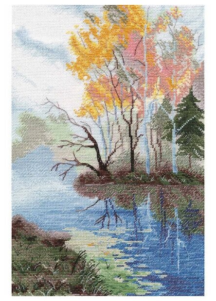 На озере #1322 Овен Набор для вышивания 20 × 31 см Счетный крест