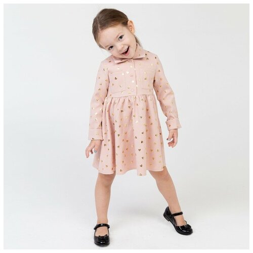 фото Платье детское kaftan "сердечки", р. 32 (110-116), розовый