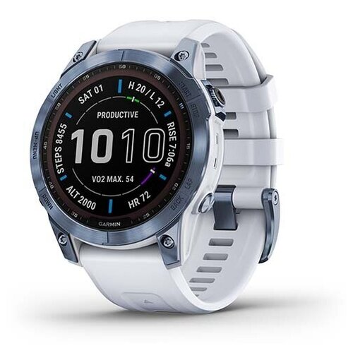 Смарт-часы Garmin fenix 7 Sapphire Minerl Blue Ti w/Whtstne BndGPS (010-02540-25)