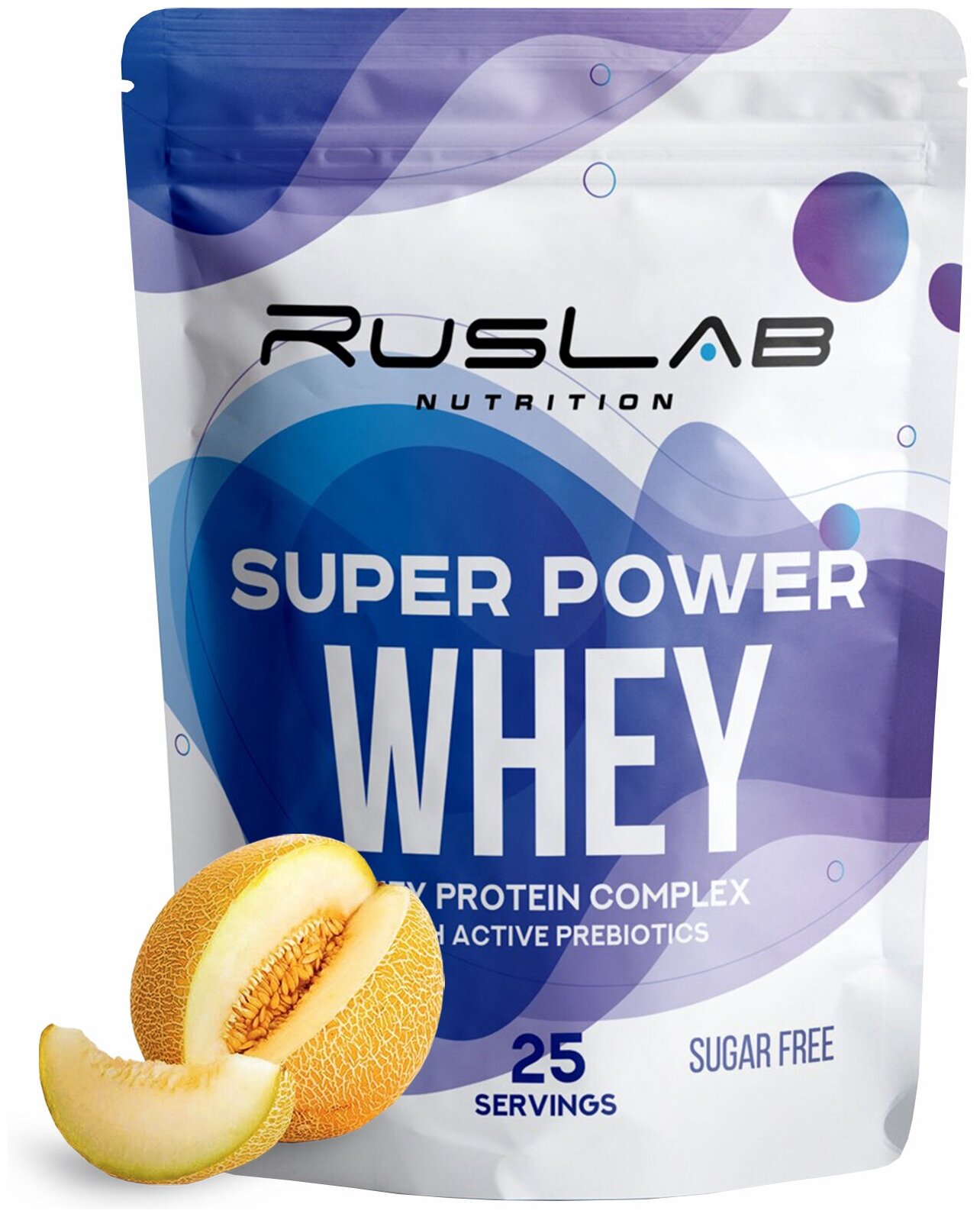 Протеин сывороточный SUPER POWER WHEY, белково-углеводный коктейль (800 гр),вкус спелая дыня