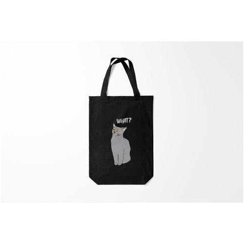 фото Сумка-шоппер / 31х42 см / мемы / кот мем what cat burnettie