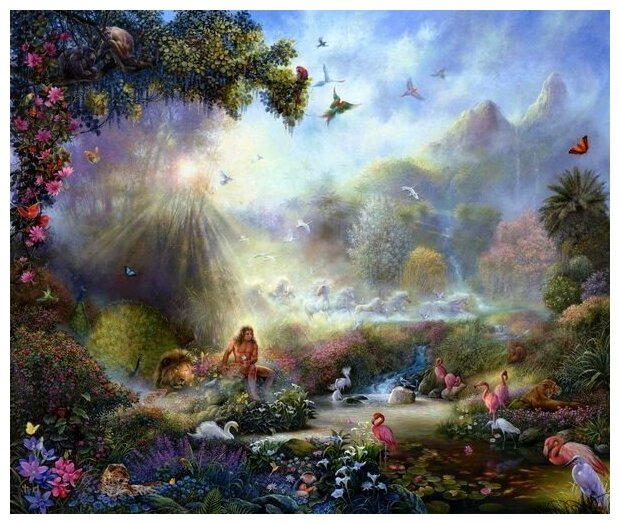 Постер на холсте Райский сад (Garden of Eden) №1 36см. x 30см.