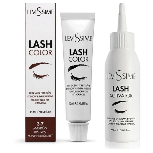 Levissime Краска+окислитель, коричневый, 105 мл levissime краска для бровей и ресниц lash color 15 мл 7 7 светло коричневый 15 мл 20 г 1 уп