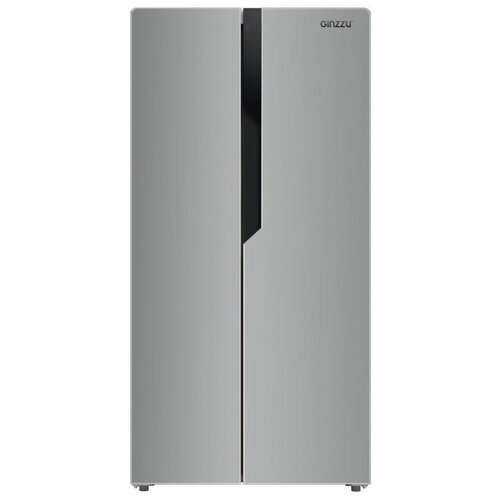 Холодильник Side by Side Ginzzu NFK-420 серебристый холодильник ginzzu nfk 575 black glass черный