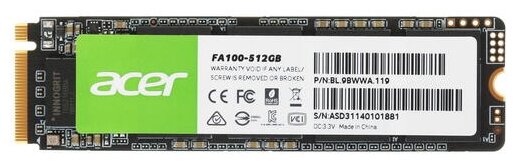 Накопитель SSD 512Gb Acer Premier FA100 (BL.9BWWA.119)