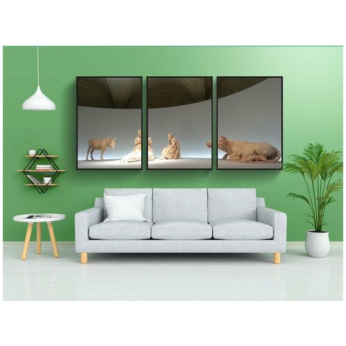 фото Набор модулных постеров для интерьера "детская кроватка, рождество, иисус" 60x90 см. в тубусе, без рамки lotsprints