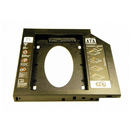 адаптер для ssd hdd в ноутбук оптибей 9 5 мм Адаптер 3Q SATA/miniSATA (SlimSATA) для подключения HDD/SSD 2,5 дюйма к ноутбуку в слот DVD (12,5мм)