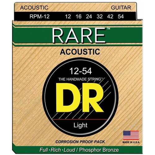 Струны для акустической гитары DR String Rare RPM-12 струны для акустической гитары dr rpм 12 rare 12 54 бронза фосфорная