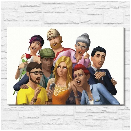 Картина по номерам на холсте игра The Sims 4 - 11632 Г 60x40