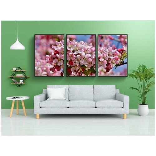 фото Набор модулных постеров для интерьера "яблони, украшение, декоративные фрукты" 60x90 см. в тубусе, без рамки lotsprints