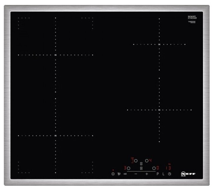 Индукционная варочная панель NEFF T46BD53N2, цвет панели черный, цвет рамки серебристый - фотография № 1