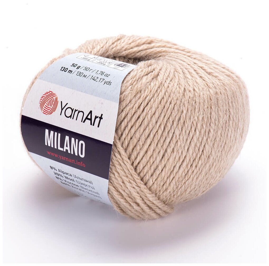 Пряжа YarnArt Milano (8% альпака, 20% шерсть, 8% вискоза, 64% акрил) 50 гр, 130 м, 854 кэмел , 1 моток