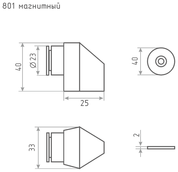 Ограничитель двери Нора-М 801 (магнитный) напольный - Хром - фотография № 7