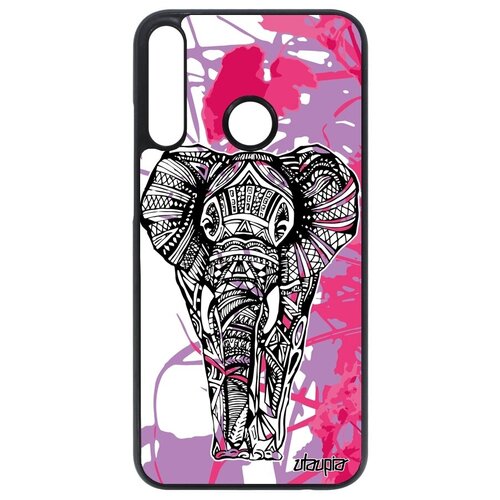 фото Защитный чехол на смартфон // huawei p40 lite e // "слон" саванна дизайн, utaupia, розовый