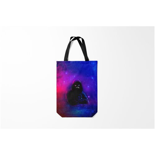 фото Сумка-шоппер / 31х42 см / популярные иллюстрации / животные космо кот space cat z burnettie